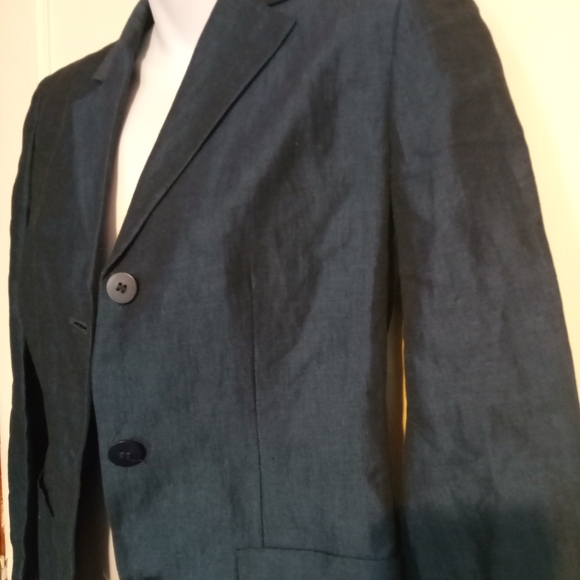 🛍️ BUNDLE ONLY 🛍️Petite Sophisticate Iridescent Blue Blazer - Picture 6 of 10